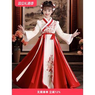 新年装 女童汉服冬装 儿童加厚古装 拜年服小女孩连衣裙冬款 2025新款
