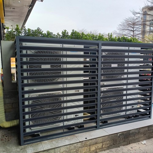 工厂定做铝合金百叶窗空调外机罩外墙防雨空调保护罩格栅护栏定制