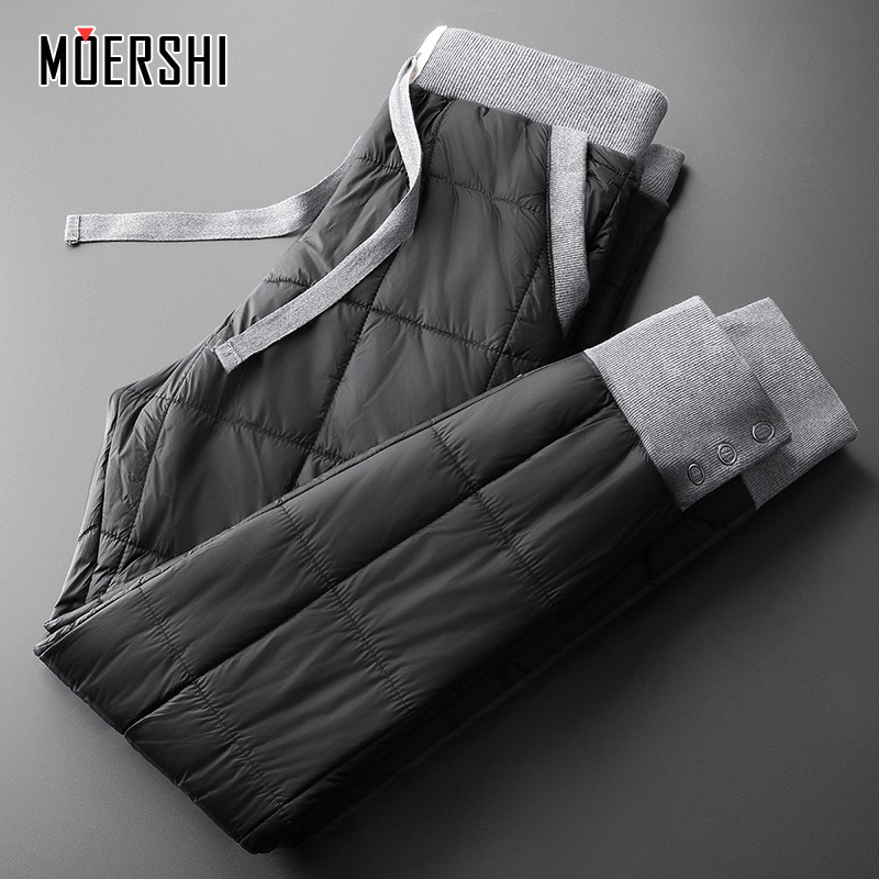 冬季保暖羽绒棉裤男撞色休闲棉裤