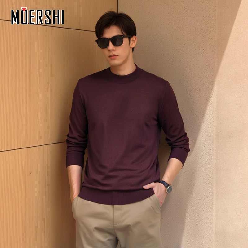 新款半高领羊毛衫男秋冬内搭毛衣