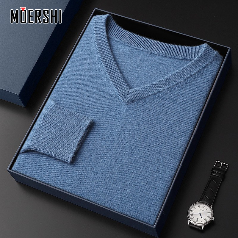 V领羊毛衫男士秋冬针织打底衫