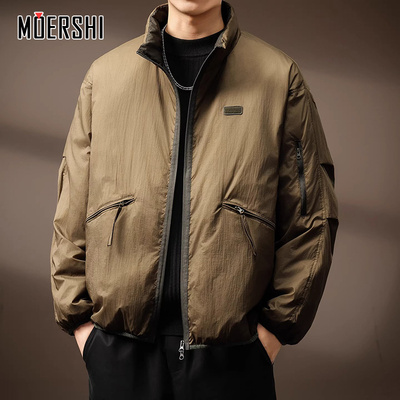 白鸭绒翻领羽绒服男休闲轻薄外套