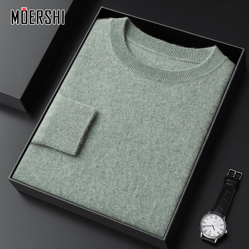 圆领羊毛衫男士舒适针织羊绒衫