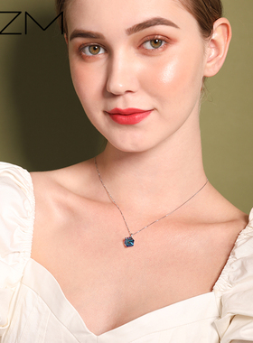 925纯银极光方糖装饰人造水晶女