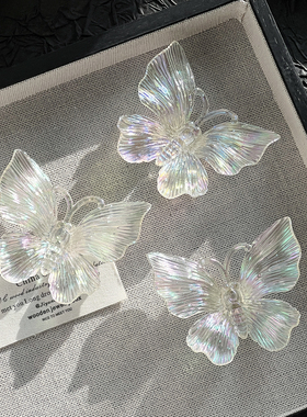 洞洞鞋配饰透明蝴蝶diy鞋扣鞋花