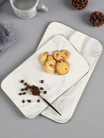 Creative ceramic marble flat cutting board, high-temperature resistant cutting board, household fruit tray, Nordic-style cutting board thumbnail 6