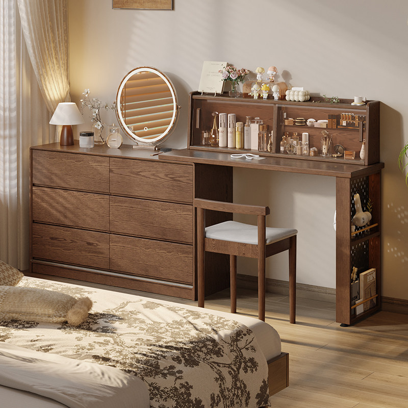 红林日记实木梳妆台斗柜一体卧室伸缩化妆桌小户型轻奢高级梳妆柜,住宅家具,梳妆台/桌,淘宝优惠券,粉丝福利购,淘宝优惠卷