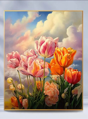 Cool9郁金香2DIY数字油画丙烯画填色手绘深圳