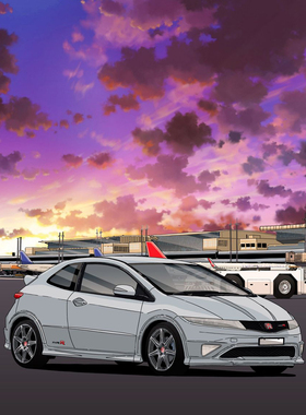 本田思域R型数字油画cioioil