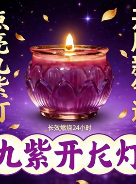 九紫离火莲花无烟植物酥油灯
