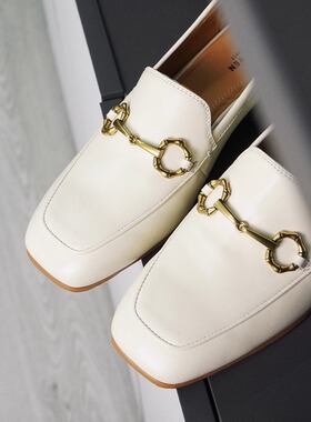 【36 37 38 39断码捡漏】复古英伦风 马衔扣中跟乐福鞋女