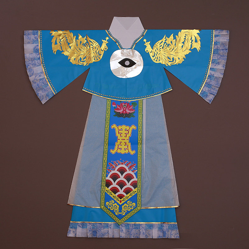 眼王奶奶纸衣服纱裙凤袍纸袍