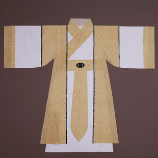 大氅两件套水墨染色男款仙衣公子纸衣服薄纸纱袍仙家纸袍神仙长袍