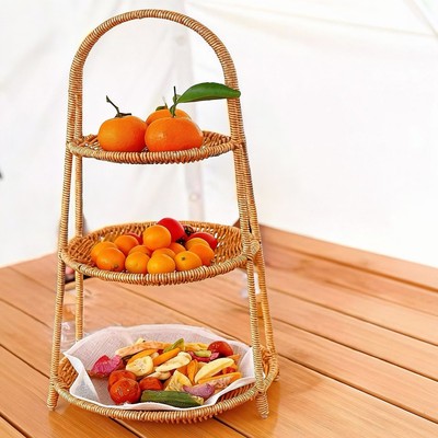 一层两层三层仿藤编收纳果篮