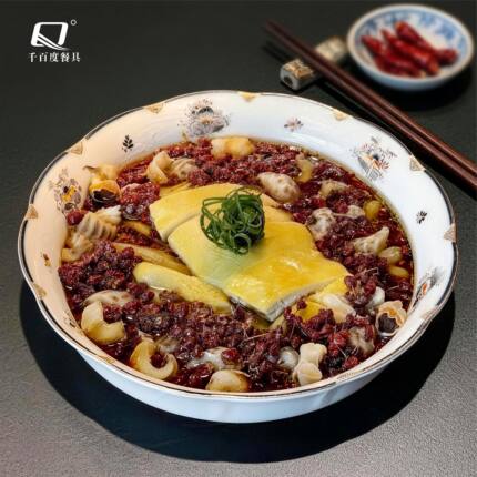 高级感花螺鸡半汤菜盘子凉菜冷菜碟酒店餐厅融合菜粤菜餐具专商用
