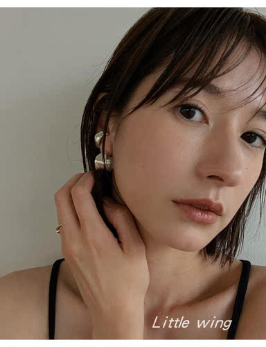 日韩女C形925银针耳环