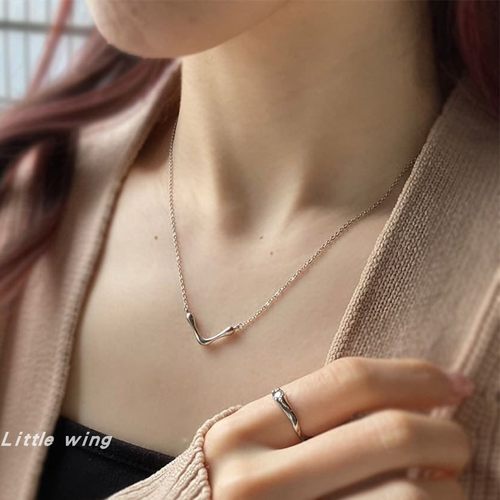 S925银S925通体银女日本日系项链