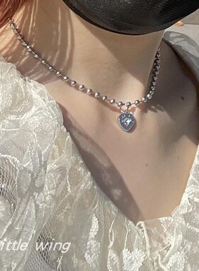 铜女甜酷风Y2K爱心吊坠项链