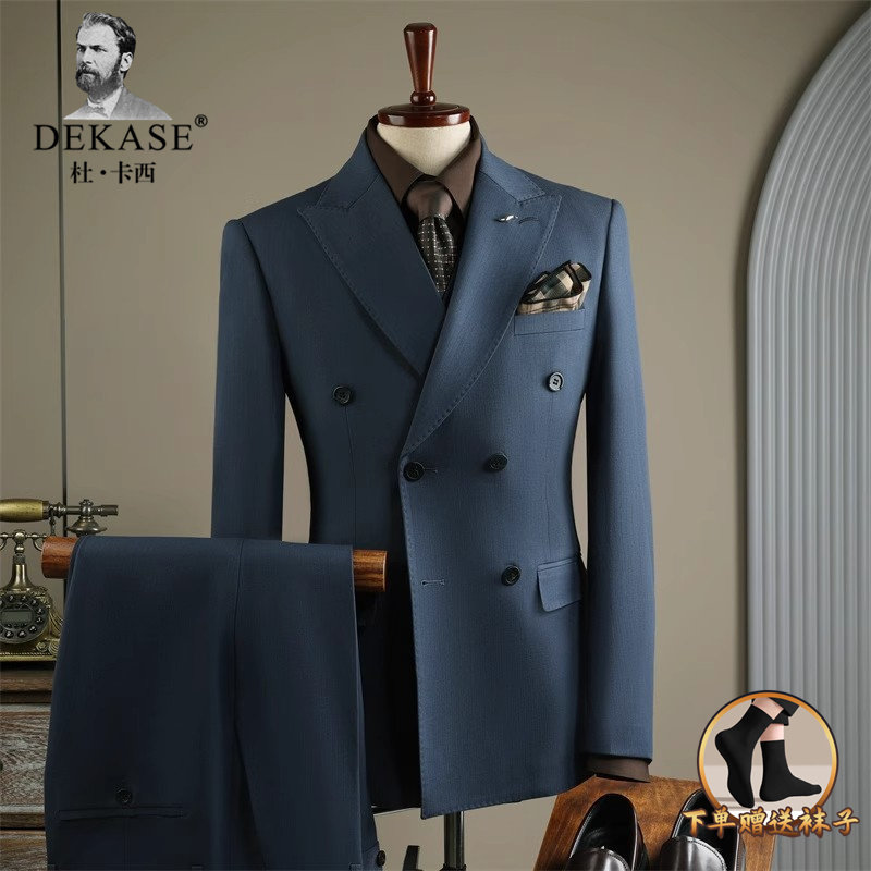 双排扣西装三件套新郎结婚礼服高级感商务休闲春秋新款西服套装男