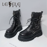 Martens, короткие сапоги на платформе, ремень в английском стиле, челси, подходят для весны и осени, в британском стиле