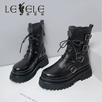 Martens, короткие сапоги на платформе, ремень в английском стиле, челси, подходят для весны и осени, в британском стиле