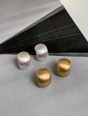 S925银针秋冬哑光拉丝金属方形小耳环冷淡风小众高级质感耳钉潮人