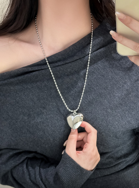 欧美风金属银色爱心水滴豆豆吊坠米粒链条项链颈链锁骨链潮人女