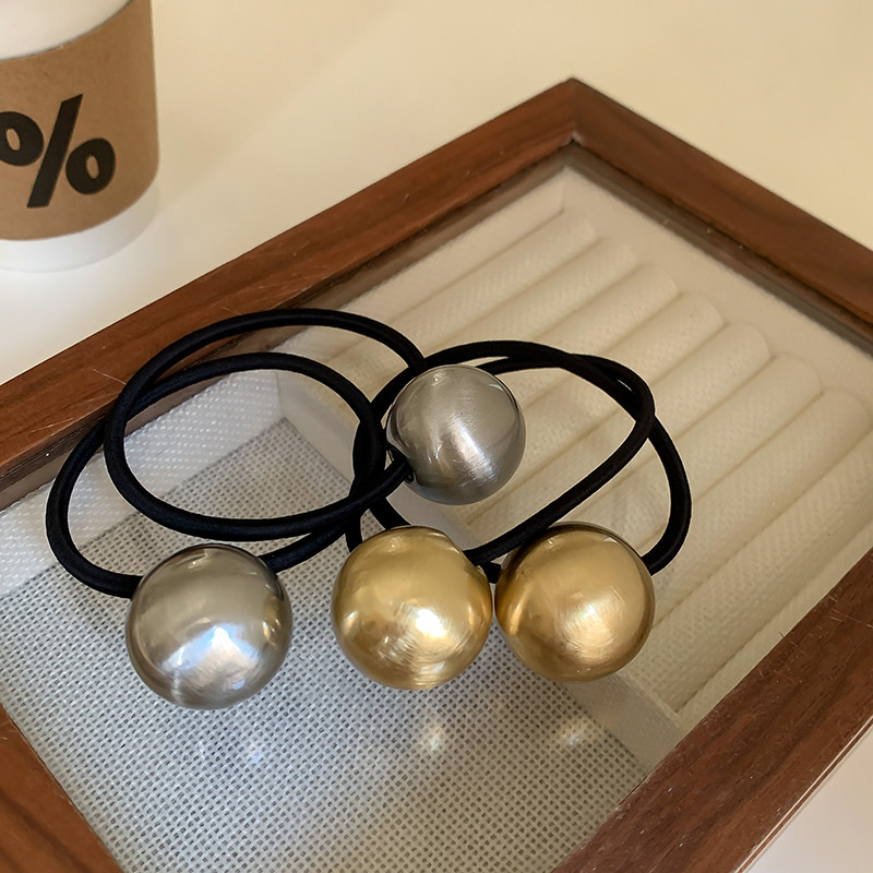 复古风拉丝金属圆球网红同款发圈发绳扎头发饰高级感小众气质潮人