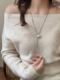女 珍珠吊坠金属抽拉可调节项链高级感毛衣链潮人个性 2025新款 韩版