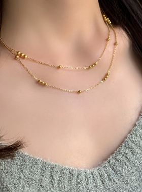 钛钢女双层高级感项链