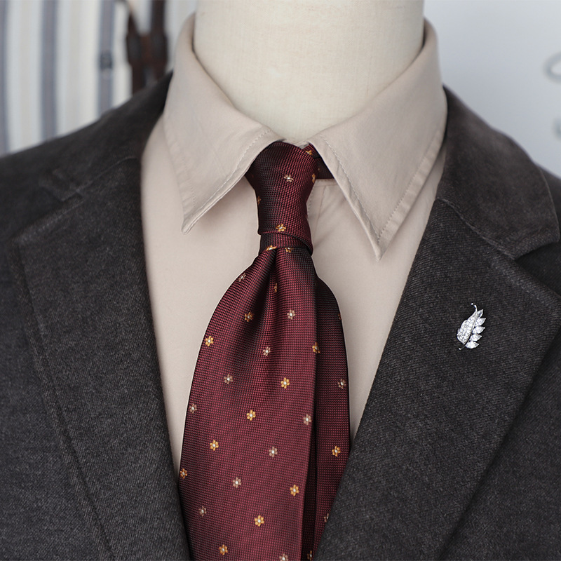 复古红色领带男绅士风法式8CM结婚婚礼新郎墨绿咖啡酒红条纹职业