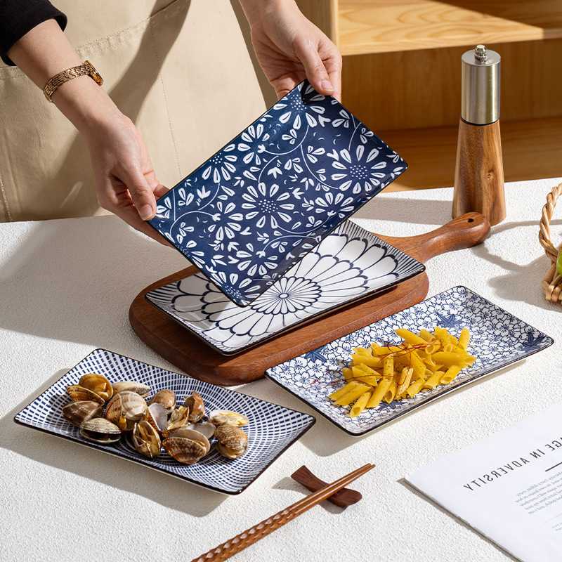 瓷县令复古和风5.5英寸家用小食碟陶瓷寿司刺身酱油碟简约早餐盘