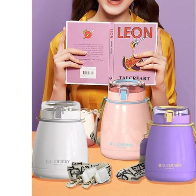 1000ML大容量304不锈钢保温杯成人儿童背带大肚吸管杯保温杯