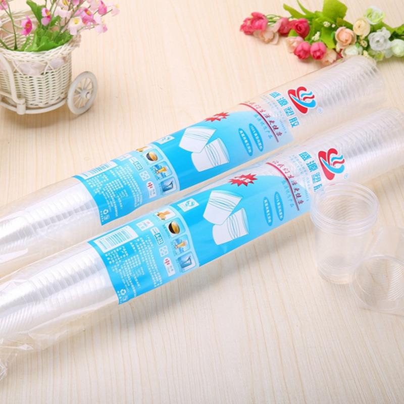 热卖一次性杯子塑料杯加厚型透明螺纹杯PP170ML办公饮茶家用餐饮