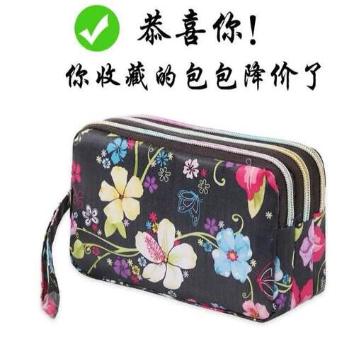 零钱包手机包夏钥匙帆布手拿包多层拉链小手包女大容量妈妈横长款
