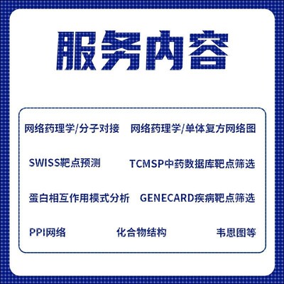 GO富集生信分析服务网络药理学+分子对接cytoscape作图autodock