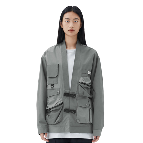 李宁LNG都市机能风系列纯色组合口袋拼接道袍夹克男女外套FDBC004