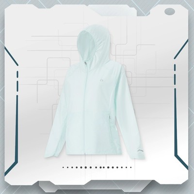 李宁风衣女大童综合体能系列反光防晒宽松运动风衣YFDU174