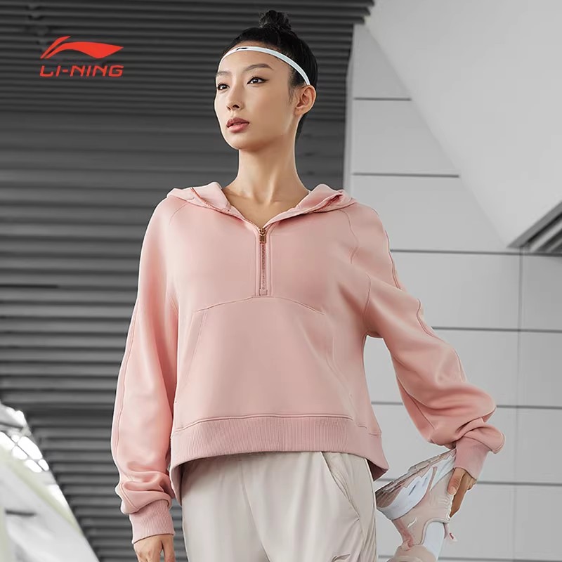 LI-NING/李宁秋季跑步训练系列卫衣宽松运动休闲半开拉链卫衣女款 运动服/休闲服装 运动卫衣/套头衫 原图主图