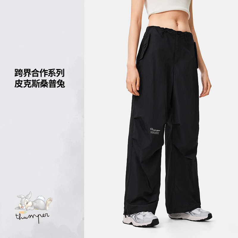 李宁卫裤女款新款百搭时尚宽松裤子运动训练透气休闲长裤AYKU636