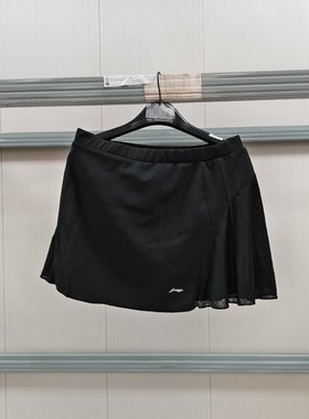 《购买前看详情B品》李宁女款黑色短裙网球中腰半身裙ASKN062