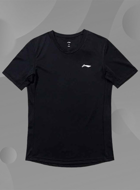 李宁夏季足球系列男子圆领运动休闲短袖T恤 ATSS473