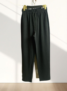 秋季新款男装裤子时尚休闲松紧腰系带休闲直筒薄款长裤UMF64005