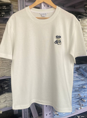 潮牌夏季新款男士上衣可爱萌宠刺绣狗狗宽松棉质短袖T恤UMV440044