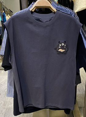 WLJZWFJTUR男装2025夏季新款休闲可爱怪兽图案短袖T恤UML432080