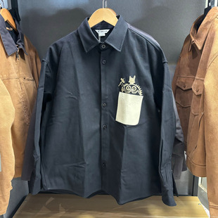 WLJZWFJTUR男装2026春季新款时尚潮牌宽松百搭长袖衬衫UML230019