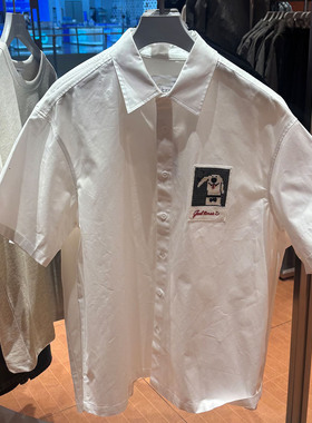 WLJZWFJTUR2026春季男装休闲翻领短袖衬衫刺绣开襟潮流UUY260013