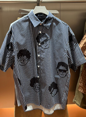 WLJZWFJTUR潮牌青年男士休闲衬衫夏季新款UMY250020百搭短袖衬衫
