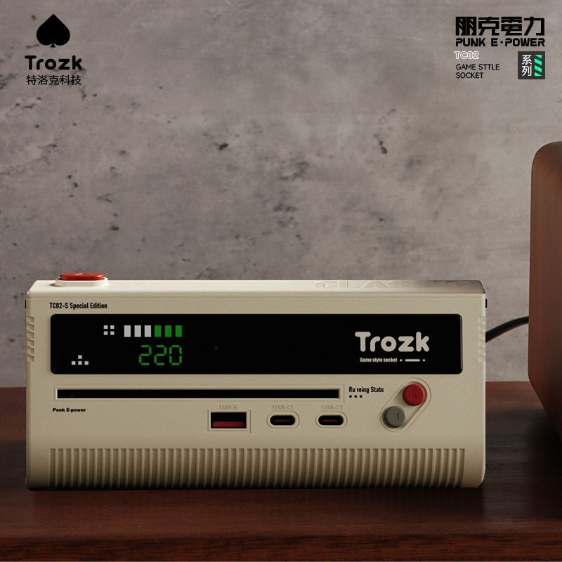 Trozk红白机插座特洛克朋克电力USB快充桌面游戏插排插线板充电器