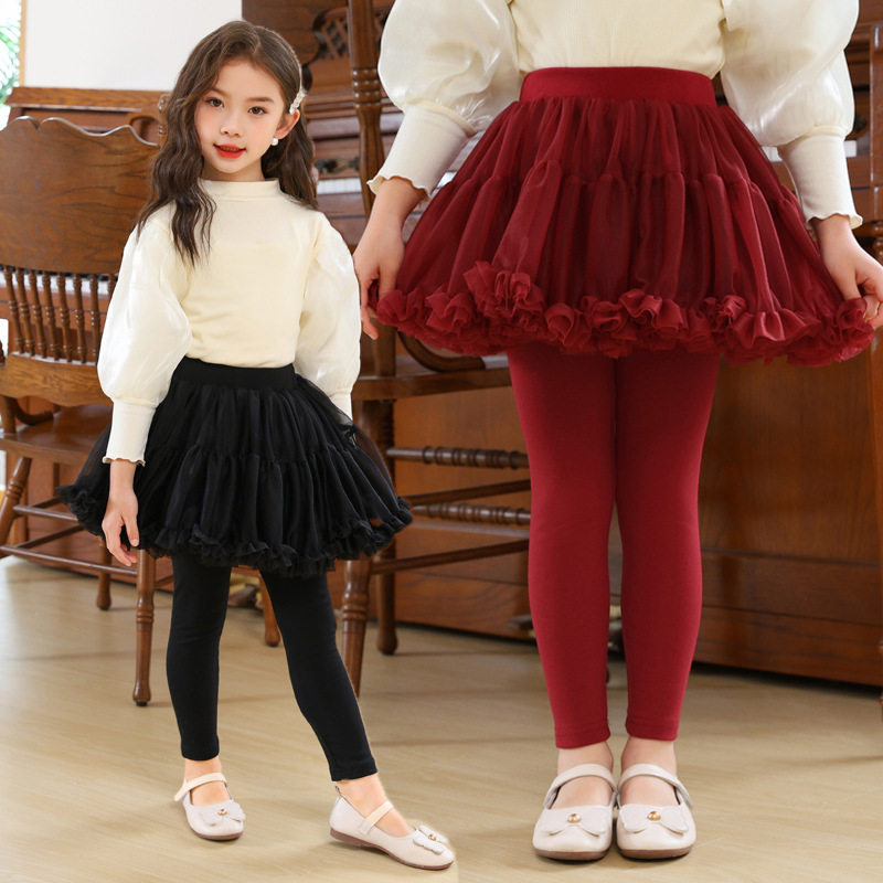 假两件一体裙裤女童春秋网纱蓬蓬裙打底裤宝宝tutu裙公主外穿长裤,童装/婴儿装/亲子装,裤子,淘宝优惠券,粉丝福利购,淘宝优惠卷